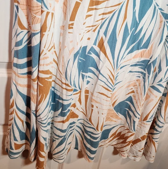 Cynthia Rowley Stretchy Tropical Leaf Print Dress 2X - Picture 4 of 5